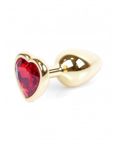 Biżuteryjny korek analny z kryształem czerwonym serce