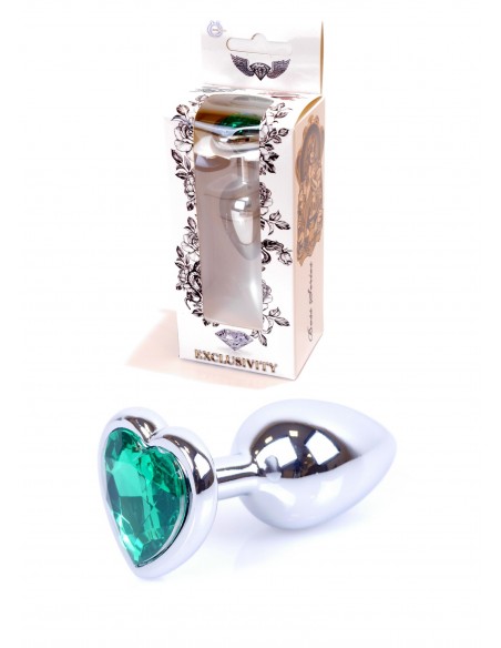Zabawki analne - Biżuteryjny korek analny z kryształem zielonym...