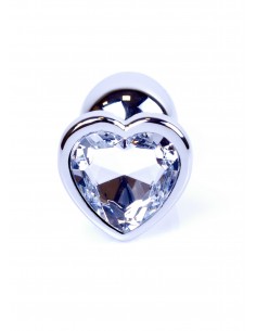Biżuteryjny korek analny z kryształem serce