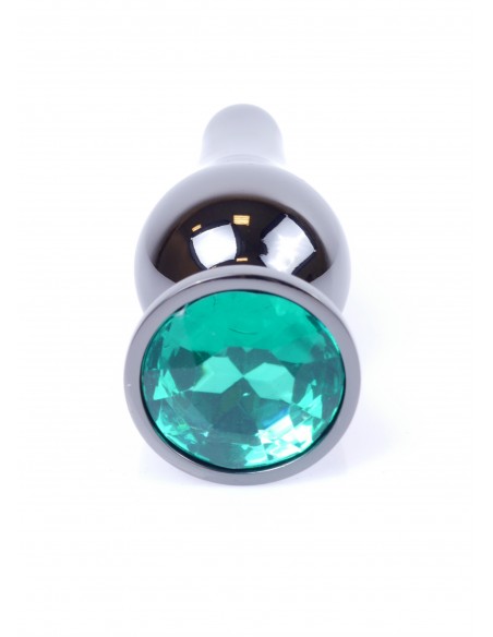 Zabawki analne - Biżuteryjny korek analny z kryształem zielonym