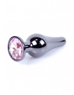 Biżuteryjny korek analny z kryształem różowym