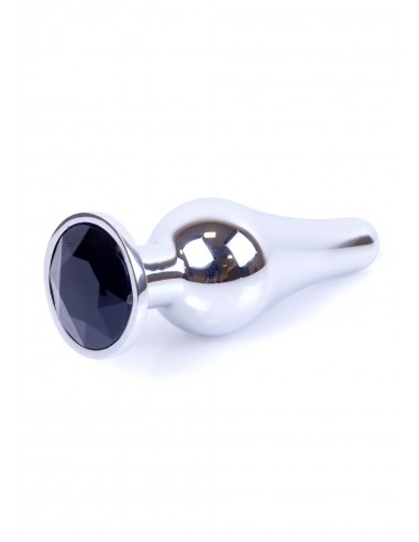 Zabawki analne - Biżuteryjny korek analny z kryształem czarnym