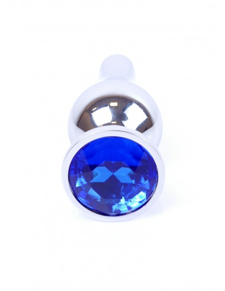 Zabawki analne - Biżuteryjny korek analny z kryształem granatowym