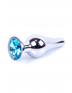 Biżuteryjny korek analny z kryształem niebieskim
