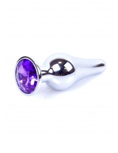 Biżuteryjny korek analny z kryształem fioletowym