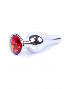 Biżuteryjny korek analny z kryształem czerwonym