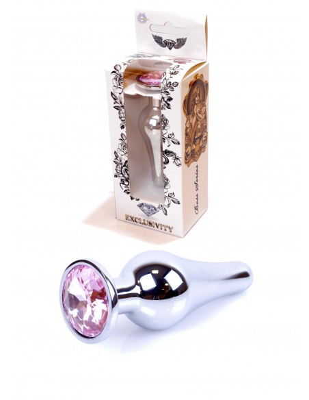 Zabawki analne - Biżuteryjny korek analny z kryształem różowym
