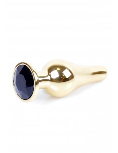 Zabawki analne - Biżuteryjny korek analny z kryształem czarnym