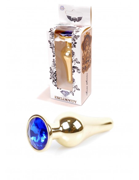 Zabawki analne - Biżuteryjny korek analny z kryształem granatowym