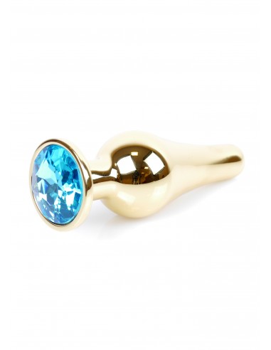 Zabawki analne - Biżuteryjny korek analny z kryształem niebieskim