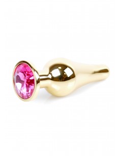 Biżuteryjny korek analny z kryształem różowym