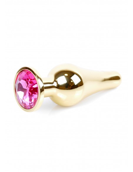 Zabawki analne - Biżuteryjny korek analny z kryształem różowym