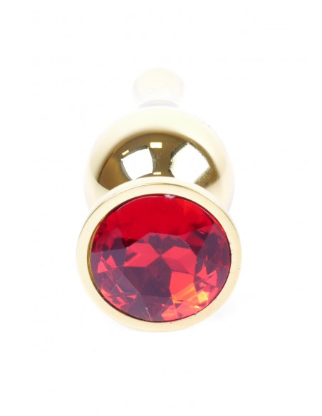 Zabawki analne - Biżuteryjny korek analny z kryształem czerwonym