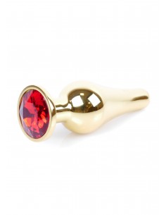 Biżuteryjny korek analny z kryształem czerwonym