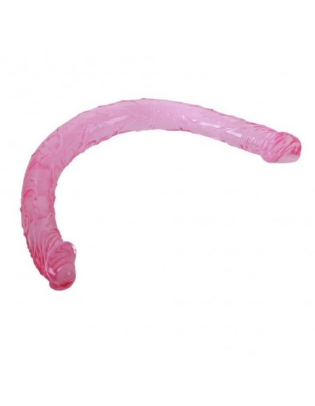 Dilda podwójne (Duo) - Dildo podwójne wyginane penis 45 cm różowy