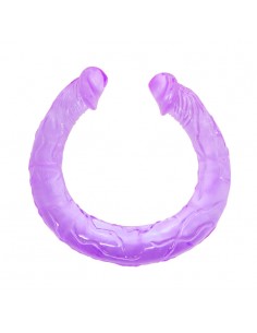 Dildo podwójne wyginane penis 45 cm fioletowy