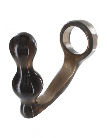 Masażery prostaty - Korek analny z pierścieniem na penisa