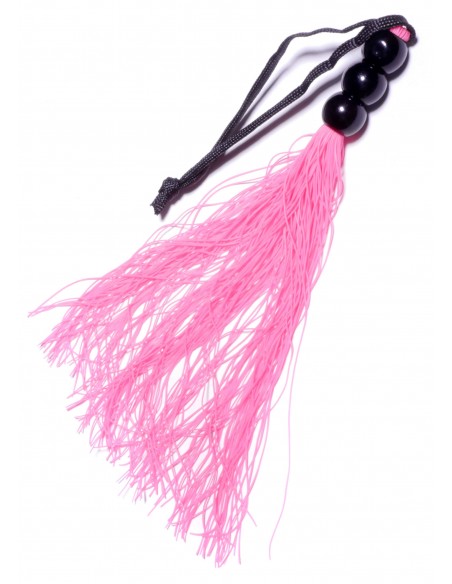 Baty, pejcze, piórka - Silikonowy pejcz do chłosty BDSM 26 cm różowy