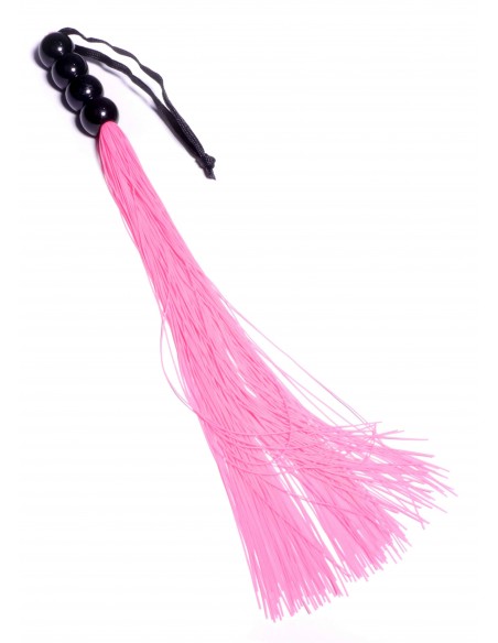 Baty, pejcze, piórka - Silikonowy pejcz do chłosty BDSM 37 cm różowy