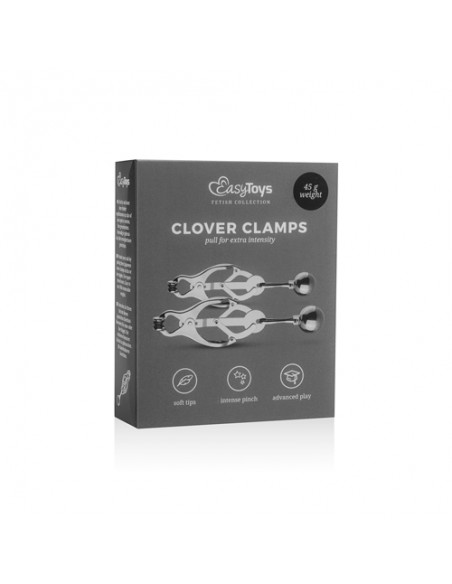 Klamry i klipsy na sutki, łechtaczkę - Japanese Clover Clamps With Weights  klipsy do...