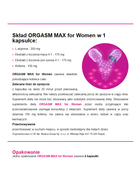 Libido - Orgasm Max for Women suplement diety ekspresowo...