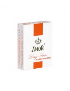 Amor Long Studded & Ribbed prezerwatywy przedłużające stosunek 3 szt.