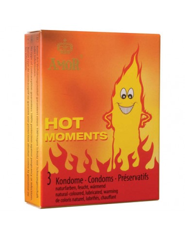 Prezerwatywy smakowe, zapachowe - Amor Hot prezerwatywy z efektem rozgrzewającym...