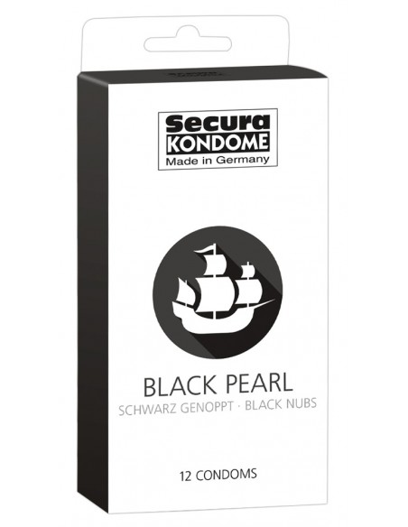 Prezerwatywy stymulujące - Secura Black Pearl prezerwatywy z perforowaną...