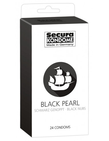 Prezerwatywy stymulujące - Secura Black Pearl prezerwatywy z perforowaną...